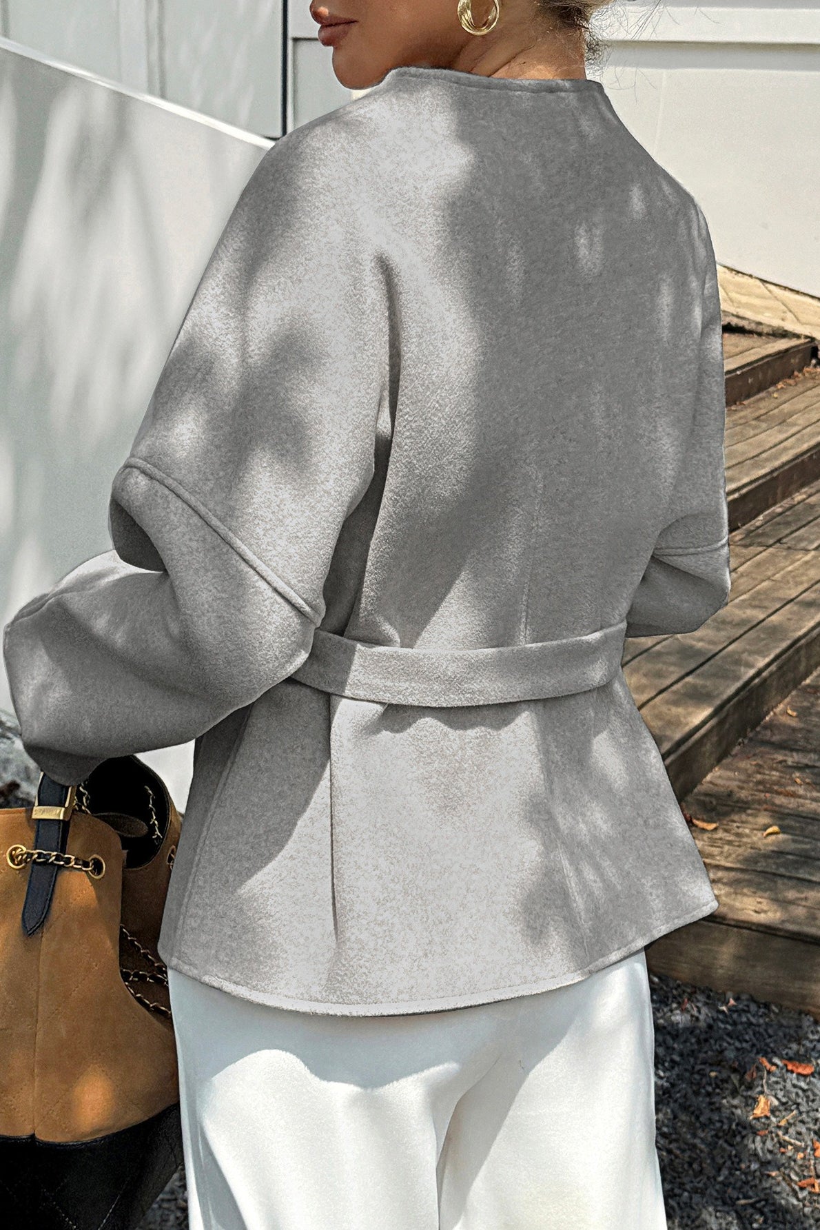 Vacation Tie Front Long Sleeve Coat