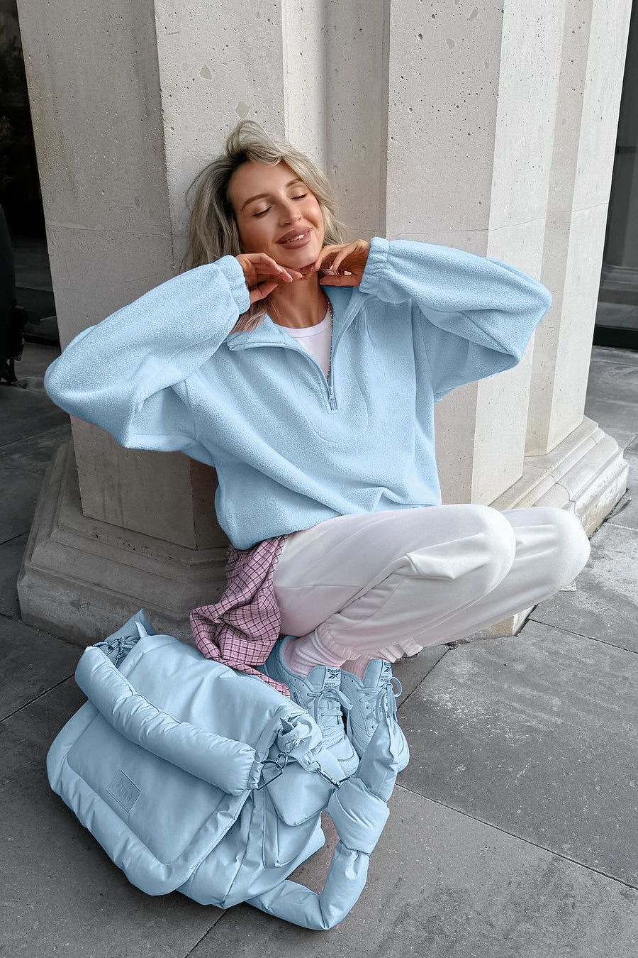 Sherpa Fleece Oversized Casual Sweatshirt