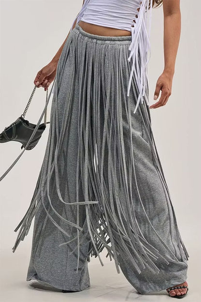 Aura Fringe High-Waist Movement Wide-Leg Pants