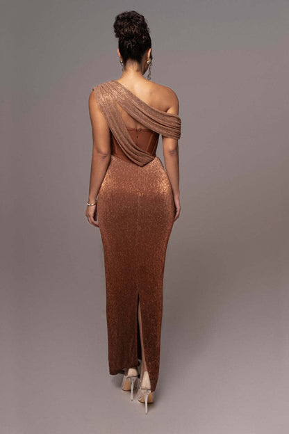 Strapless Backless Mesh Ribbon Bodycon Formal Dress
