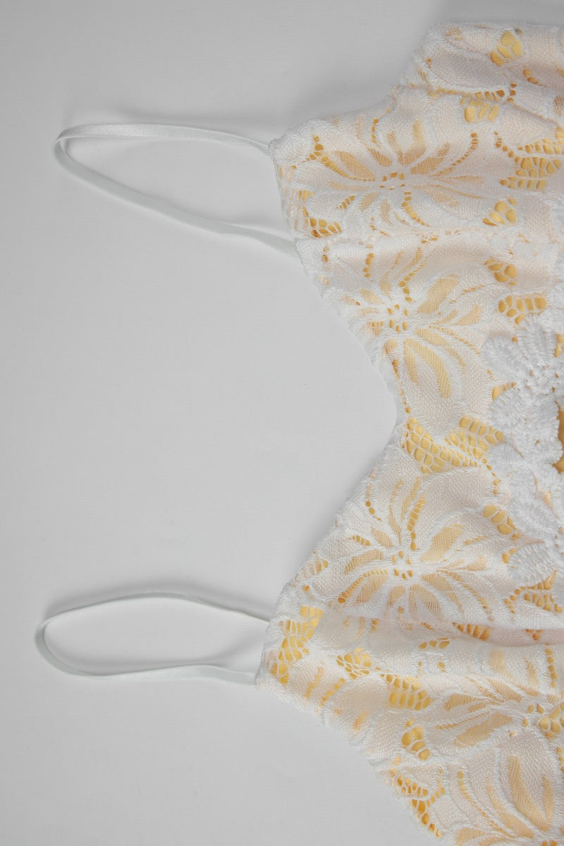 Lace Trim Spaghetti Strap Bodycon Mini Dress