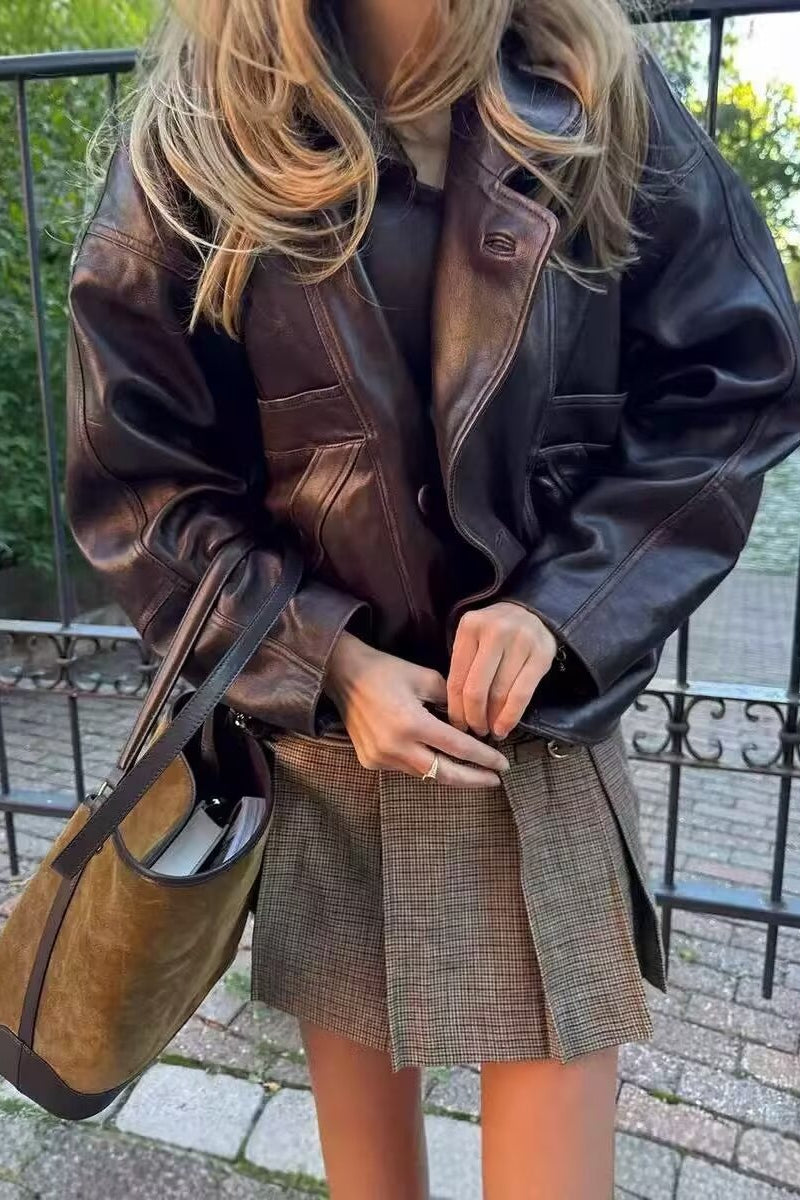 Weathered Leather Flight Jacket