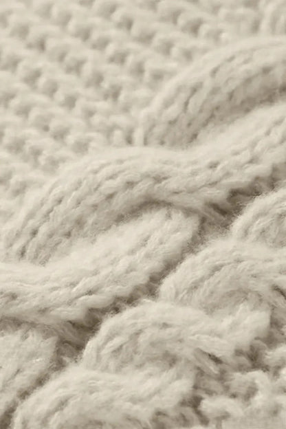 Oversized Cable Knit Crew Neck Sweater