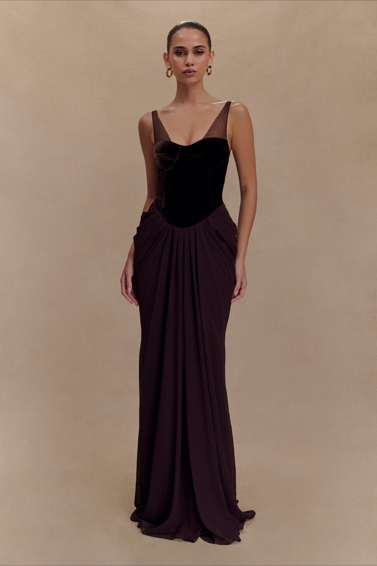 Elegant Strap Backless Mesh Patchwork Slim Prom Dress