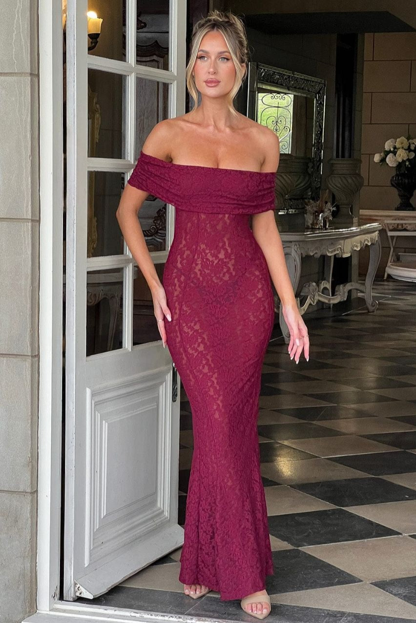 Floral Lace Backless Lace Dress