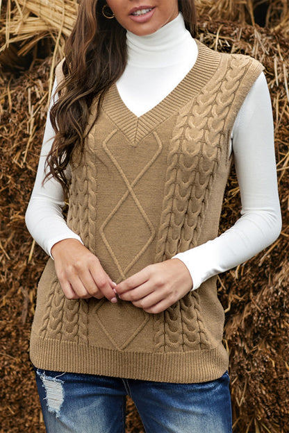 Oversized Vest Knit Sweaters Tank Pullover Fall Outfit