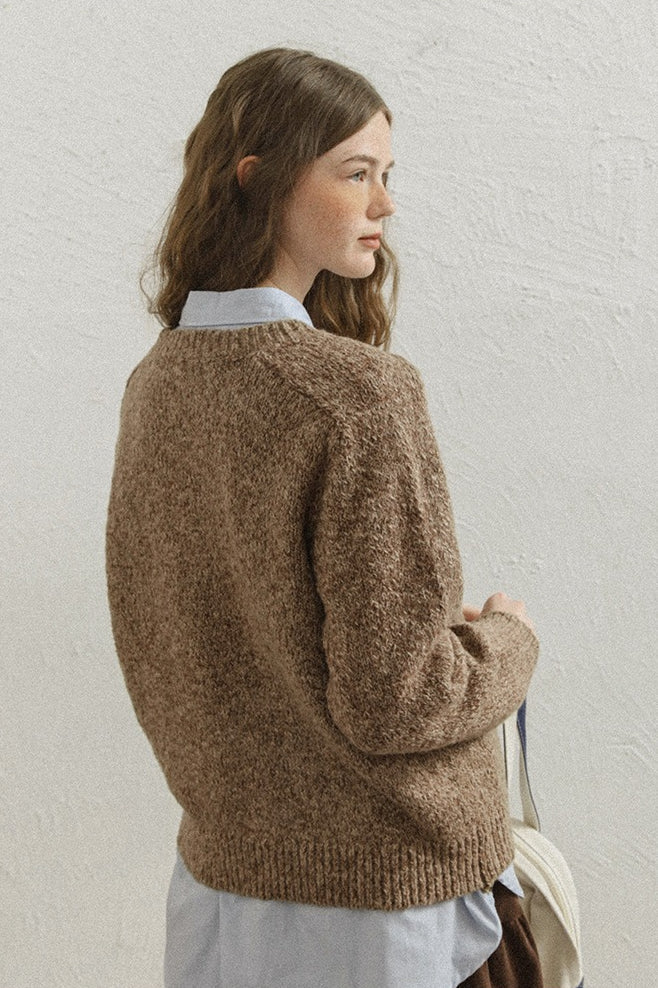 Vintage Brown Crewneck Knit Top