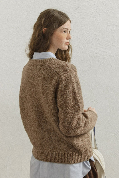 Vintage Brown Crewneck Knit Top