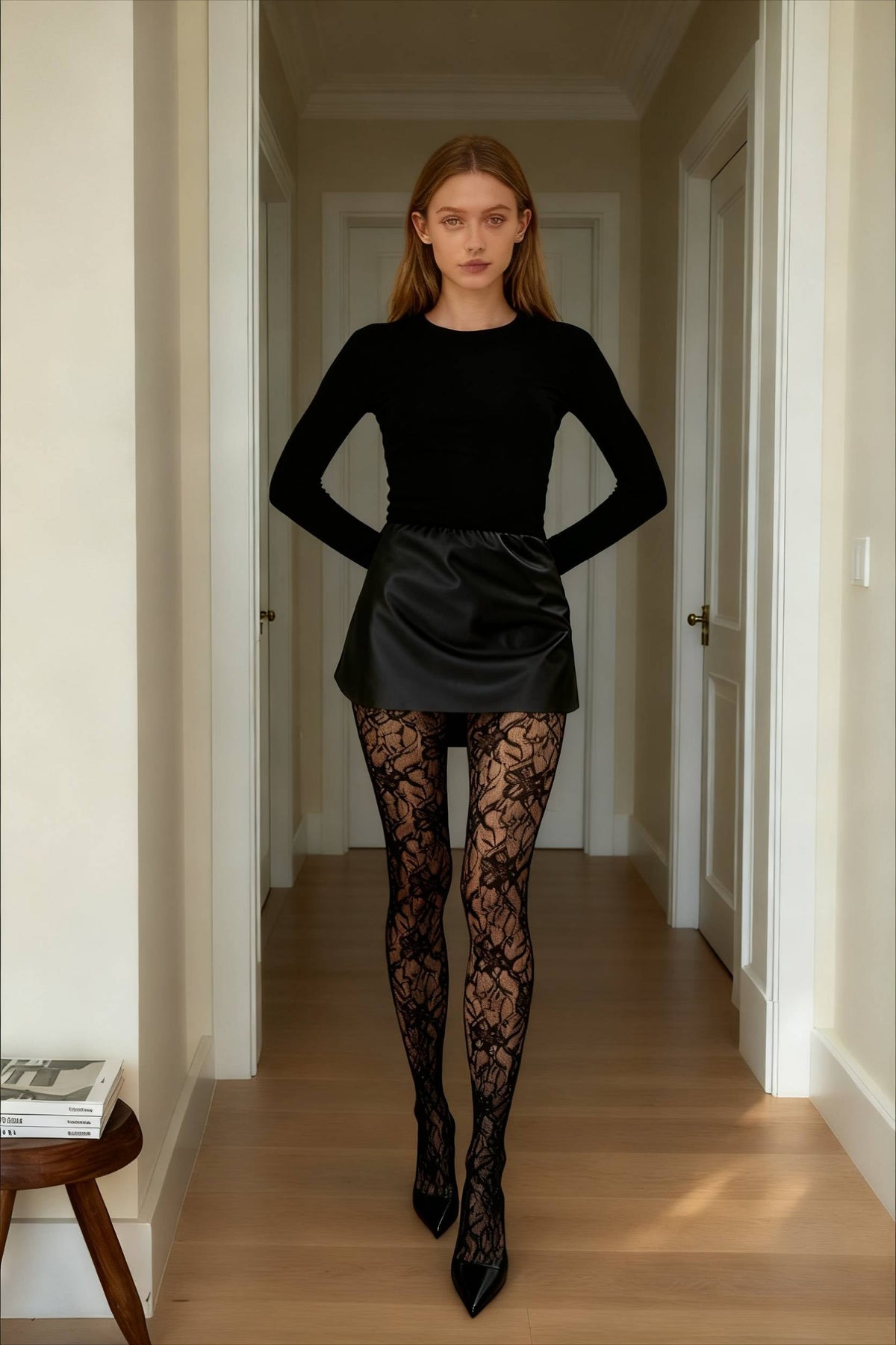 Floral Charming Lace Tights