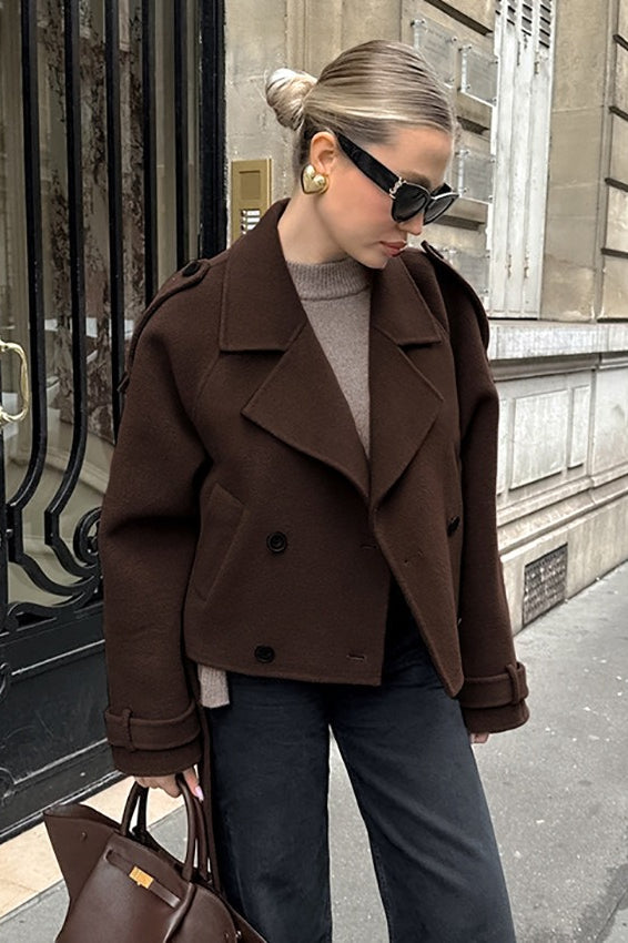 Heavyweight Tweed Double Breasted Coat