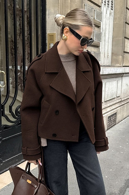 Heavyweight Tweed Double Breasted Coat