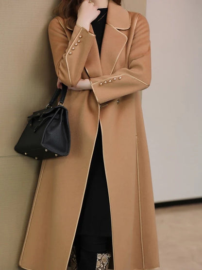Fashion Wool Winter Solid Single Elegant Casual New Coat