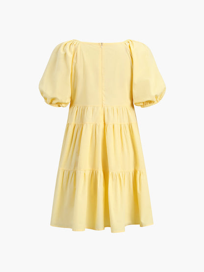 Sunshine Zippered Plunge Trendy Skater Short Dress