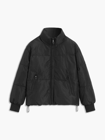 Stand Collar Zip Trendy Up Puffer Coat