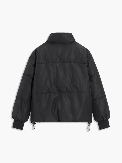 Stand Collar Zip Trendy Up Puffer Coat