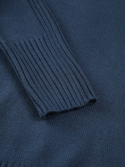 Solid High Graceful Neck Knit Sweater