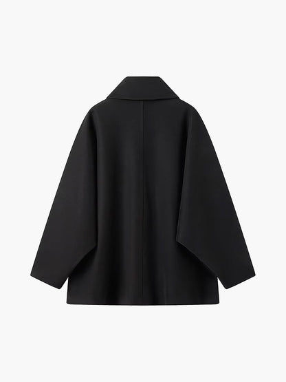 Solid Oversized Graceful Pocket Button Coat