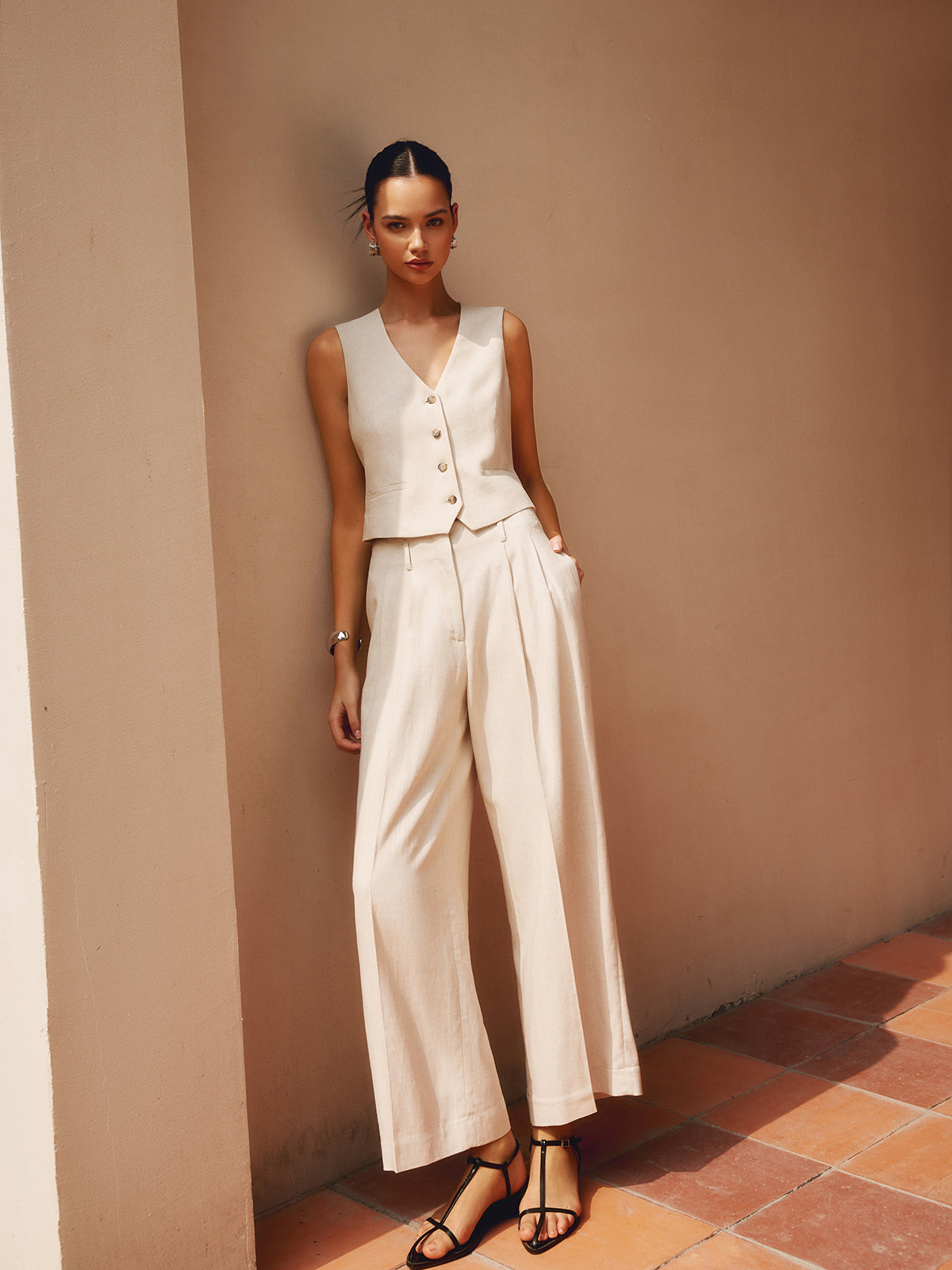 Tailored Button Graceful Suit Waistcoat