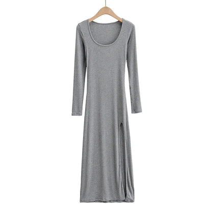 Round Neck Waist Elegant Streetwear Traf Midi Dresses