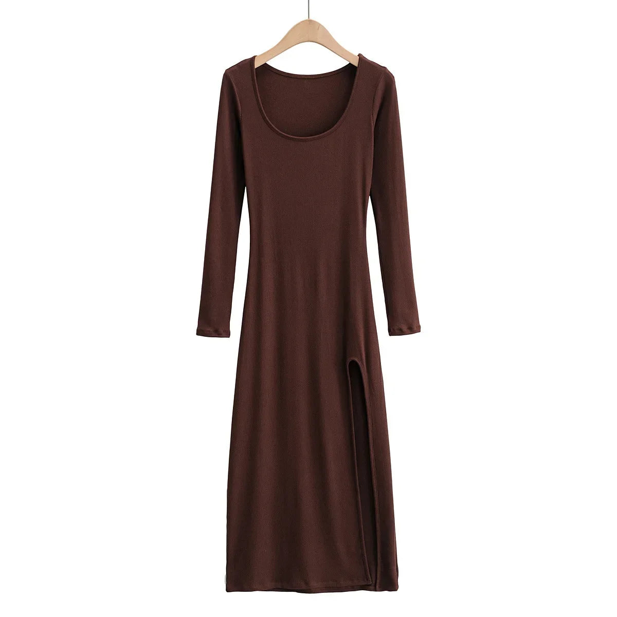 Round Neck Waist Elegant Streetwear Traf Midi Dresses