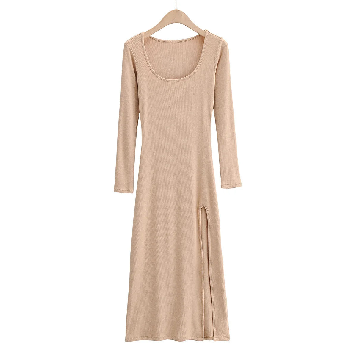 Round Neck Waist Elegant Streetwear Traf Midi Dresses