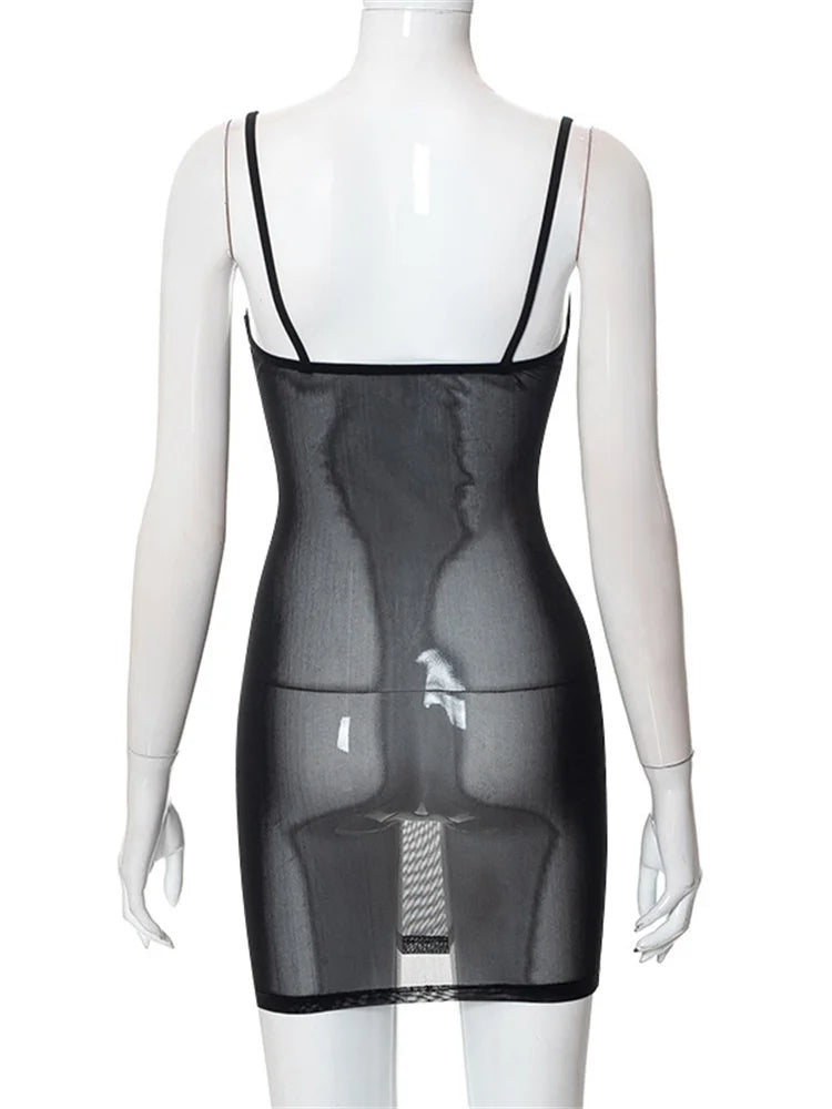 Mesh See Through Summer Mini Dresses
