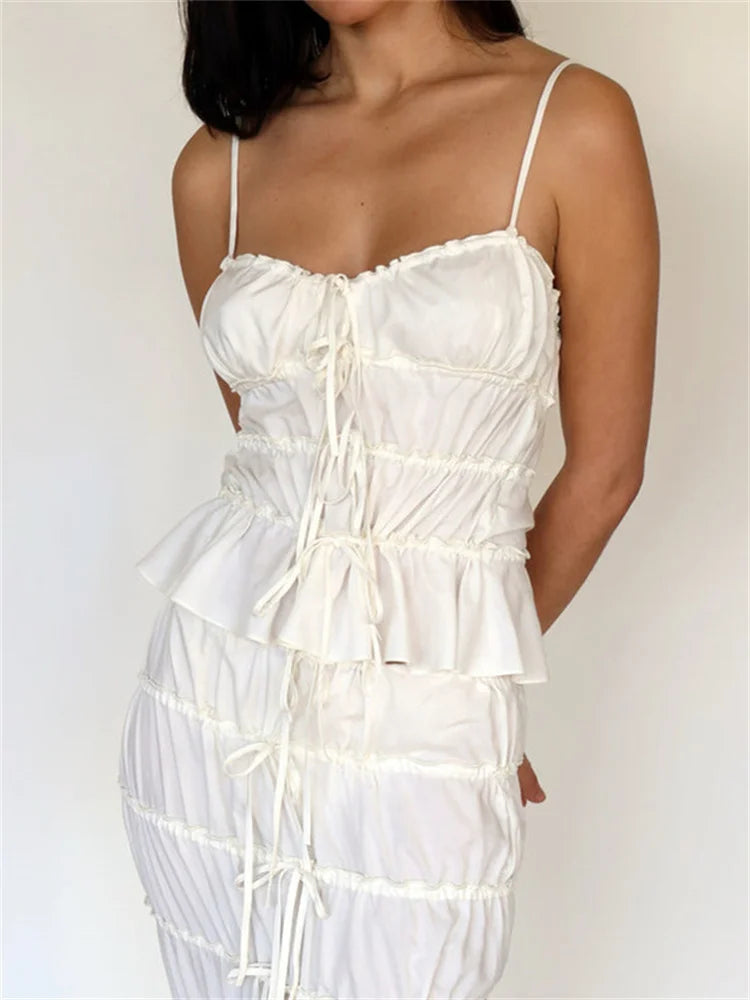 Vintage Lace-up for Women V-neck Slim Fit Sleeveless Y2K Retro Mini Vest Summer Streetwear Crop Top