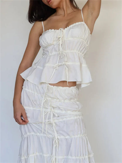 Vintage Lace-up for Women V-neck Slim Fit Sleeveless Y2K Retro Mini Vest Summer Streetwear Crop Top