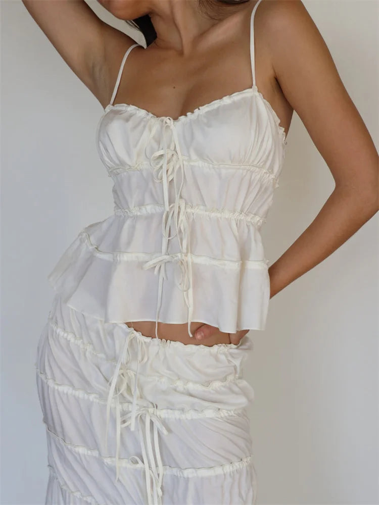 Vintage Lace-up for Women V-neck Slim Fit Sleeveless Y2K Retro Mini Vest Summer Streetwear Crop Top