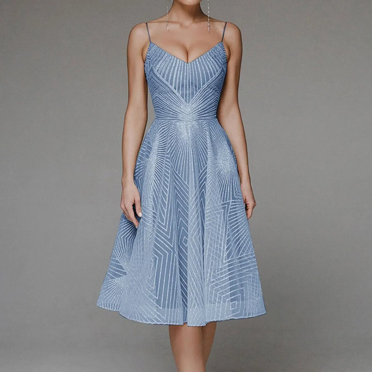 Elegant Luxury Long Formal Party Midi Dress