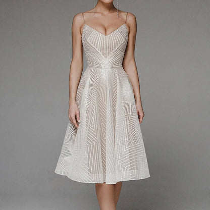 Elegant Luxury Long Formal Party Midi Dress