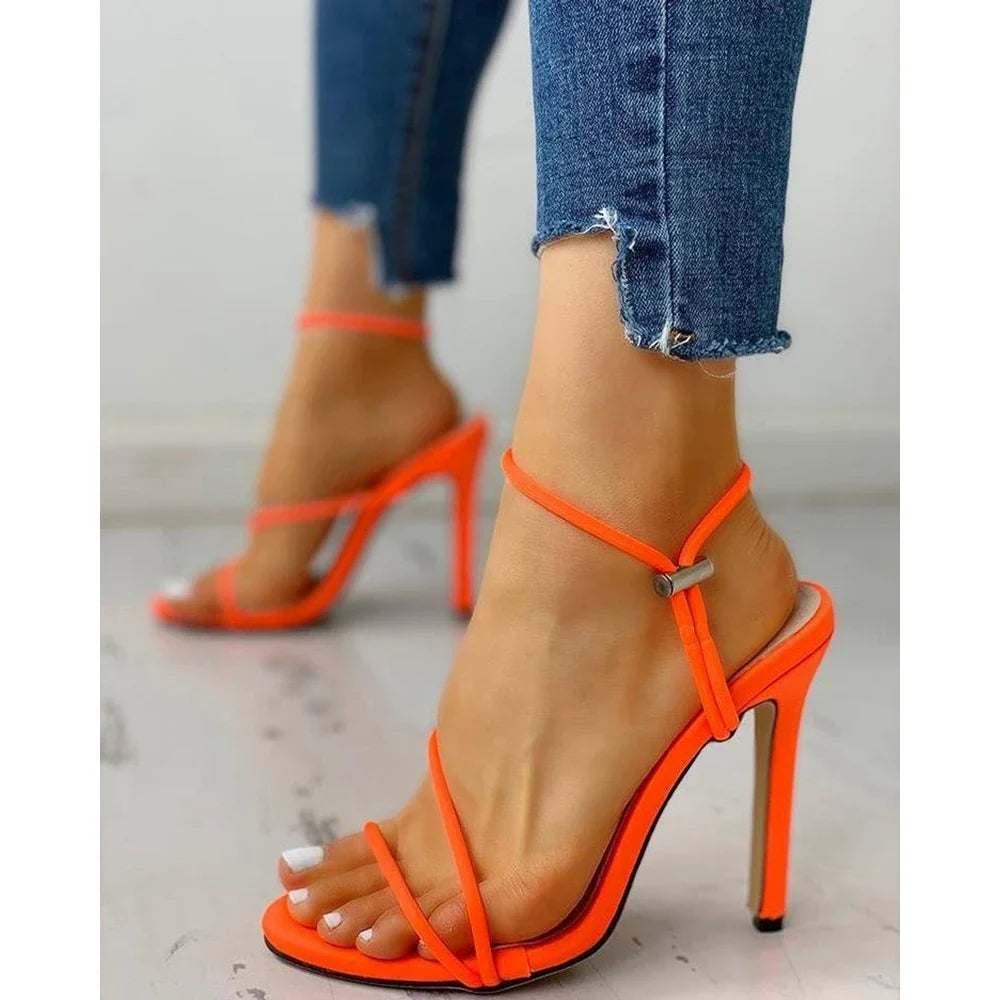 Elegant Cisscross Suede High Heeled Party Thin Heel Summer High Heel