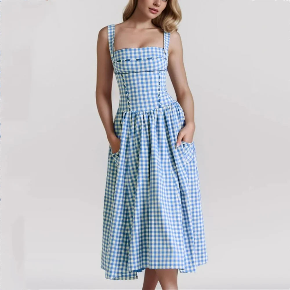 Atara Gingham Midi Dress