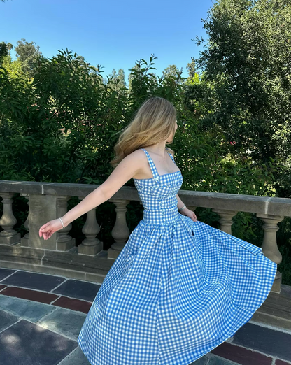 Atara Gingham Midi Dress