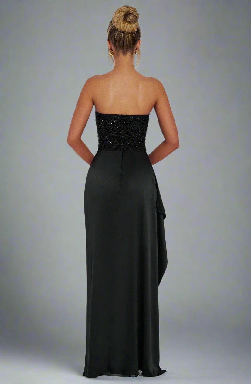 Fashion Sequin Crop Top and High-Slit Slim Fitted Skirt Set