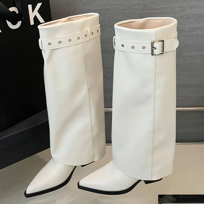 Trendy Stylish Comfortable Unique Soft Pointed Toe Knee High Boots