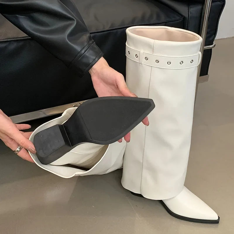 Trendy Stylish Comfortable Unique Soft Pointed Toe Knee High Boots
