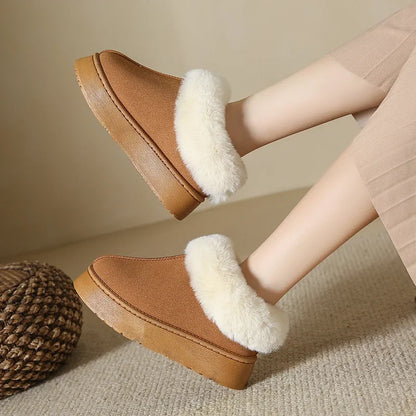Faux Fur Winter Boots for Women 2024 Non Slip Women's Snow Boots Plush Warm Fashion Short Boot Comfortable Warm Platform Shoe