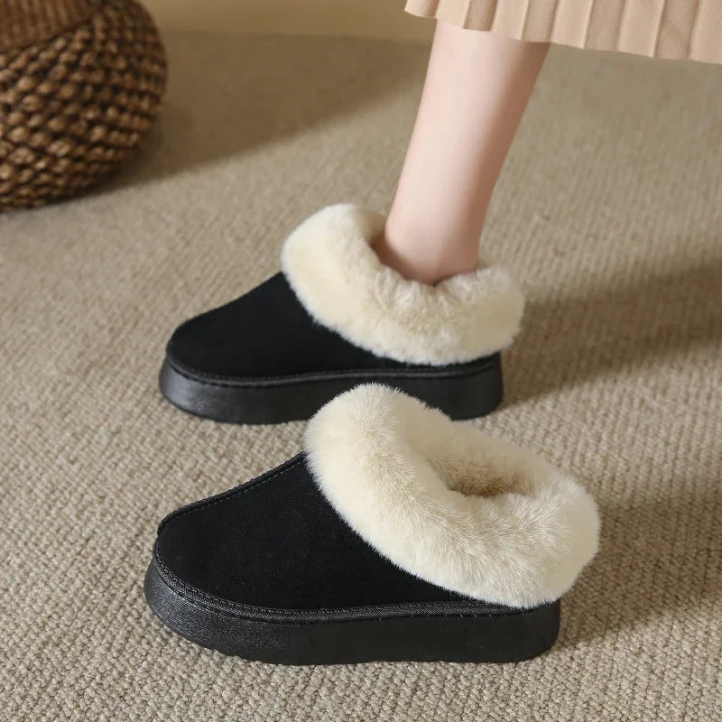 Faux Fur Winter Boots for Women 2024 Non Slip Women's Snow Boots Plush Warm Fashion Short Boot Comfortable Warm Platform Shoe