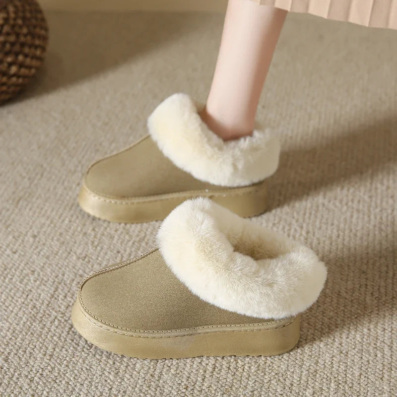 Faux Fur Winter Boots for Women 2024 Non Slip Women's Snow Boots Plush Warm Fashion Short Boot Comfortable Warm Platform Shoe