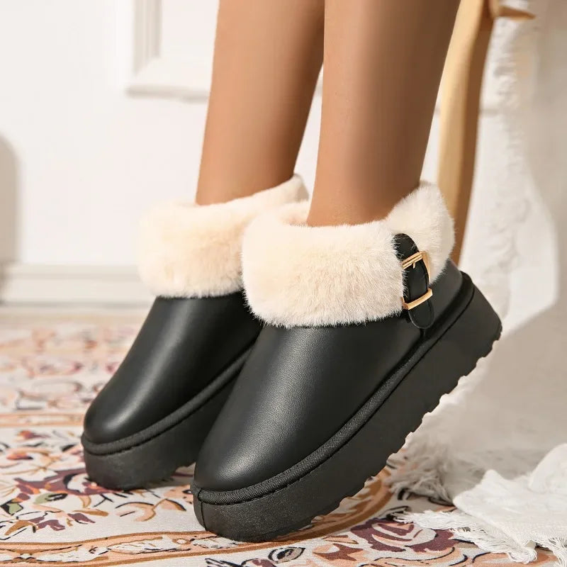 Furry Furry Women Shoes 2024 Newest Design Women's Boots Winter Plush Warm Snow Boots Non-slip Thick Bottom Ladies Cotton Boo