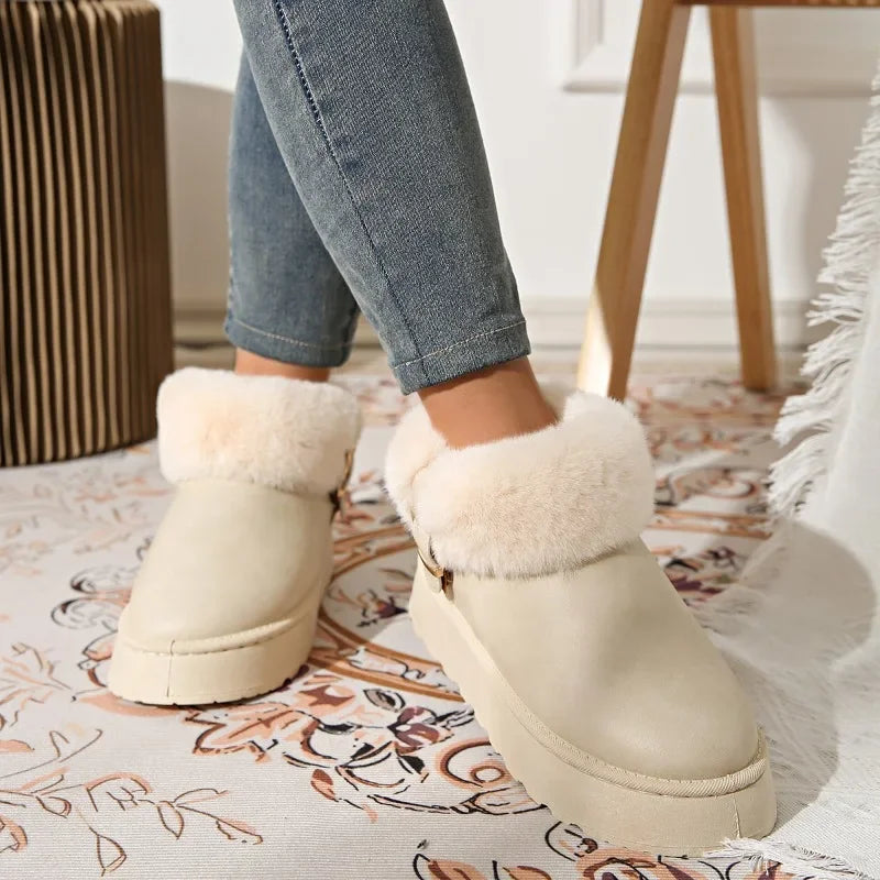 Furry Furry Women Shoes 2024 Newest Design Women's Boots Winter Plush Warm Snow Boots Non-slip Thick Bottom Ladies Cotton Boo