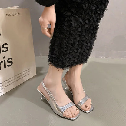 Square Strap Basic Casual Party Summer New Low Heel Pumps