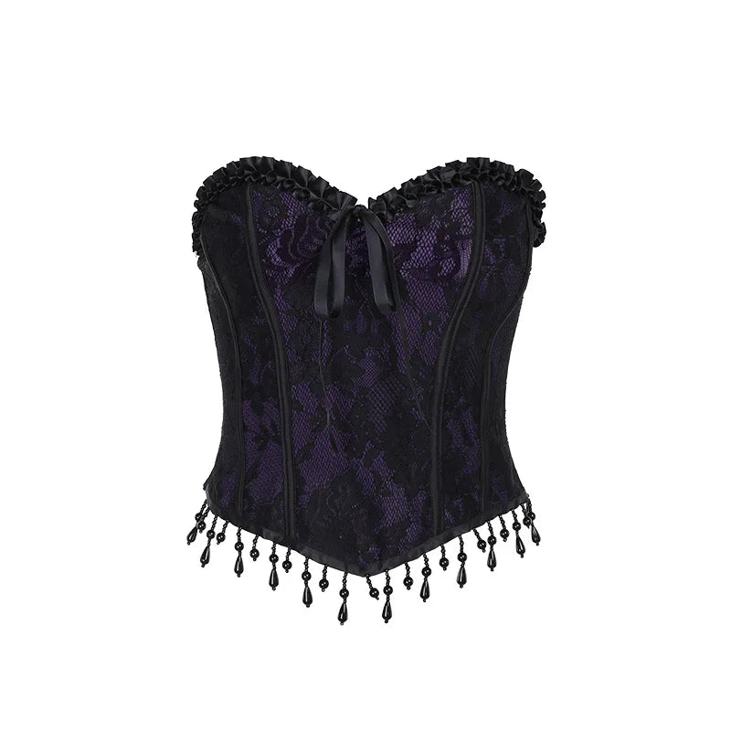 Gothic Spaghetti Strap Corset Punk Grunge Halloween Clothing Crop Top