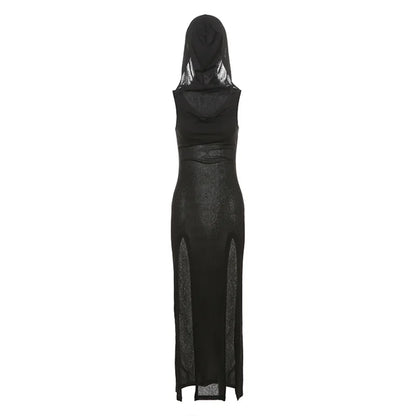 Elegant Gothic Slash Neck Long Sleeve Off Shoulder Summer French Chic Split Slim Stretch Ruffles Dress