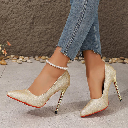 Designer Pointed Toe Red Bottom Party High Heels High Heel