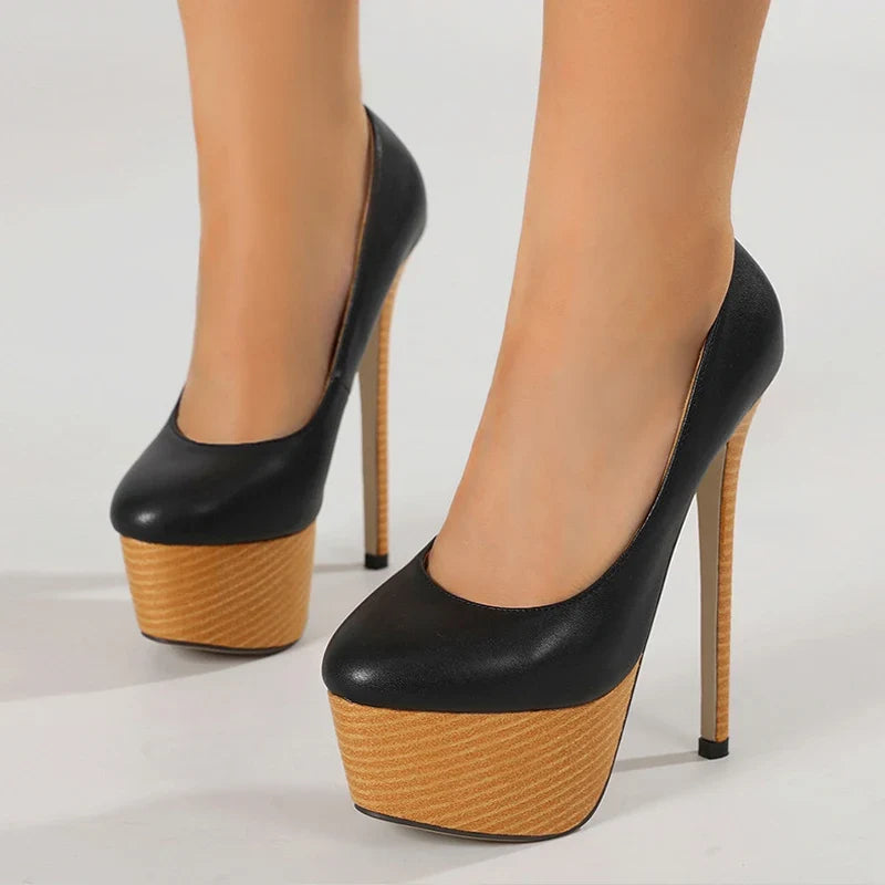 2024 New Arrival Woodiness Platform Slingback Super High High Heel