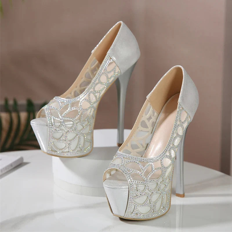 Elegant Wedding Banquet Peep Toe Platform High Heel High Heel