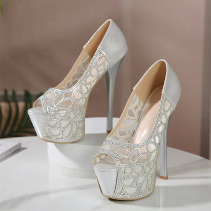 Elegant Wedding Banquet Peep Toe Platform High Heel High Heel