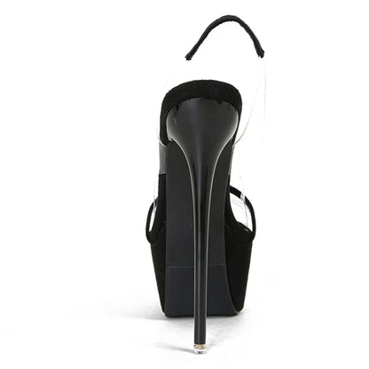 Trendy Snake Print Back Strap Platform Open Toe High Heel